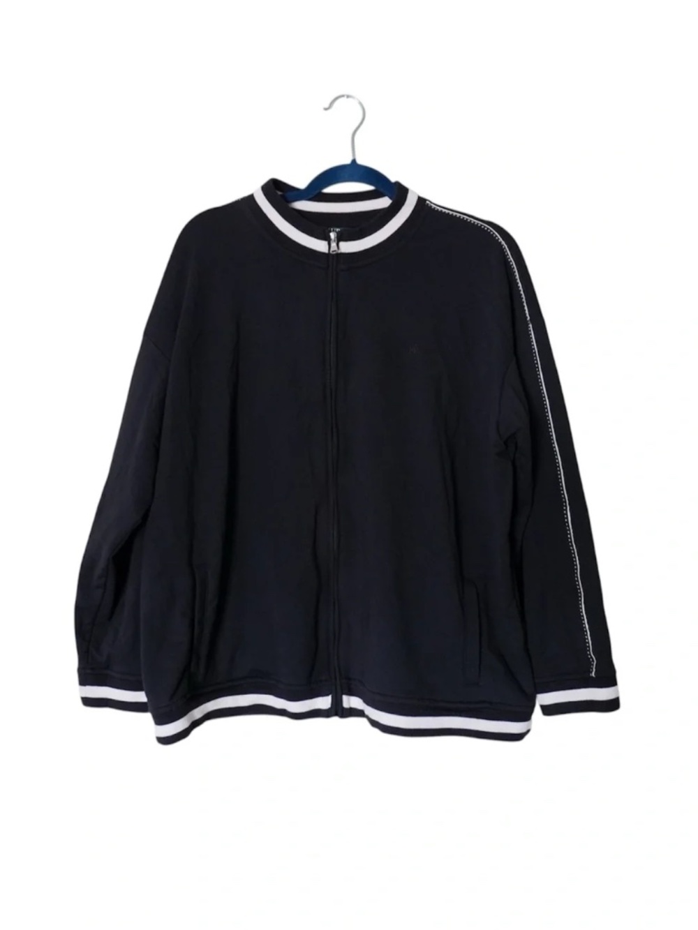 Lauren Ralph Lauren Track Jacket Bomber Full Zip White Trim